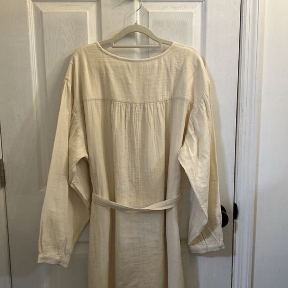 NWT Universal Threads Belted Long Sleeve Maxi Dress White Sand Size 2XL - Picture 16 of 16